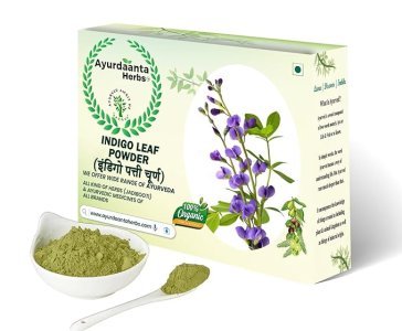 Ayurdaanta Herbs - Indigo Leaves Powder | Avuri Leaf Powder| Neela Amari| Neel Patti| Neelayamari Powder| इंडिगो पाउडर | नील पत्ती चूर्ण - Organic for Hair Colour Black